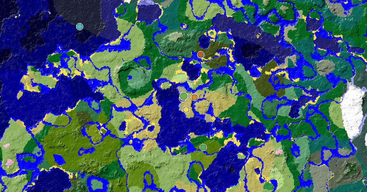 Minecraft Savanna Seed: a Trial Chamber by Spawn — biome and structure map
