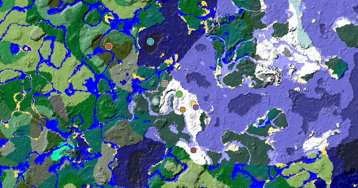 Snowy Plains Spawn — a Mansion Within Reach — biome and structure map