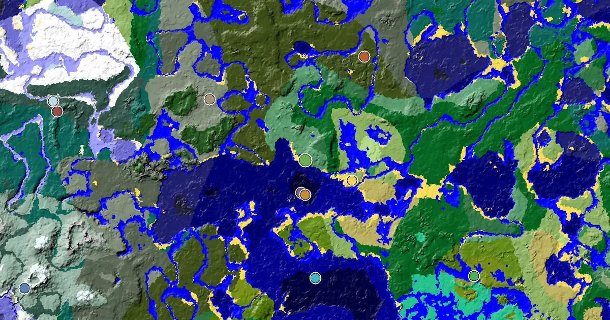 a Mansion Within Reach Near a Dark Forest Spawn — biome and structure map