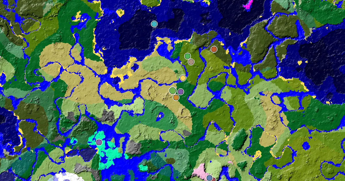 Minecraft Savanna Seed: a Trial Chamber by Spawn — biome and structure map