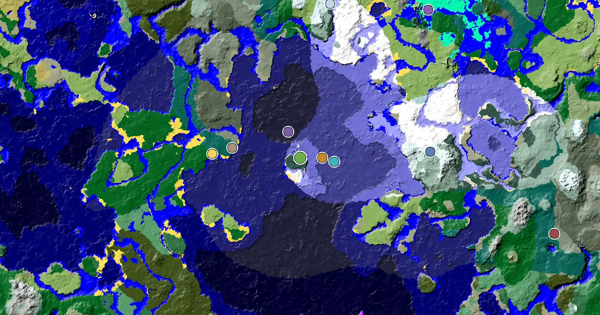 Minecraft Snowy Taiga Seed: Great Structures Nearby — biome and structure map