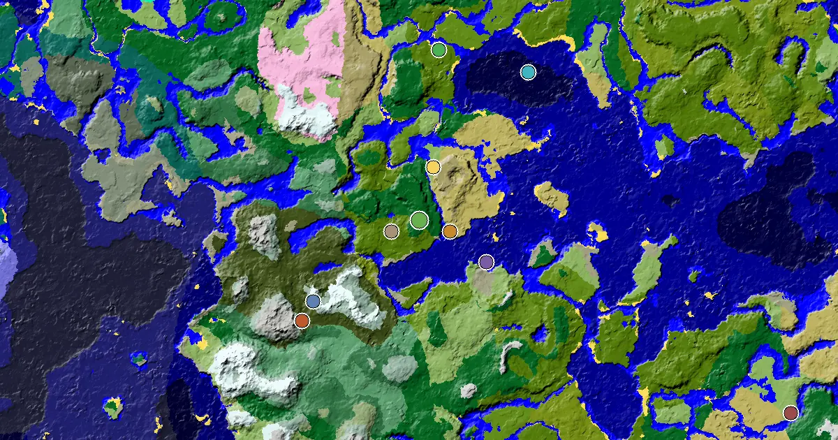 Forest Seed With a Mansion Within Reach — biome and structure map