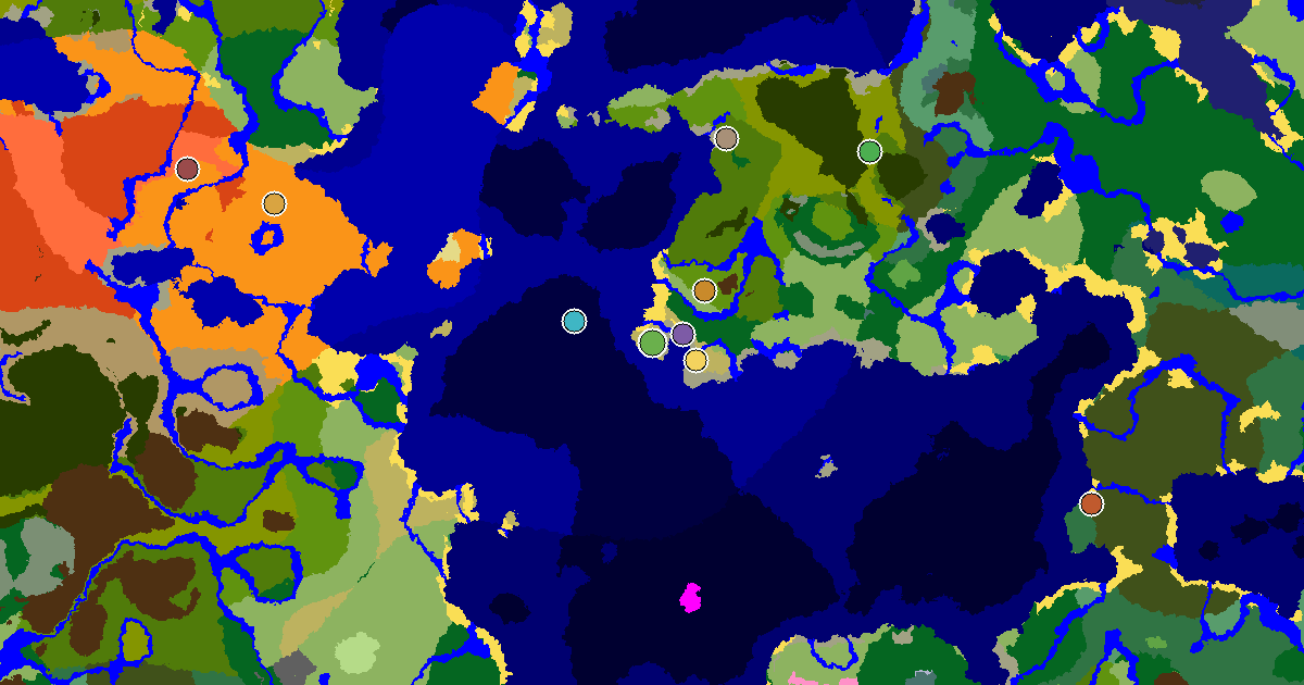 a Village Beside Spawn Near a Savanna Spawn — biome and structure map