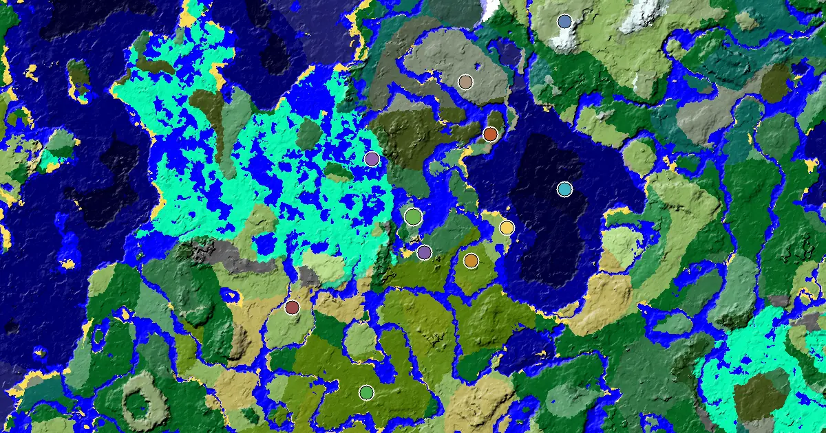 Old Growth Birch Forest Seed With a Mansion Within Reach — biome and structure map