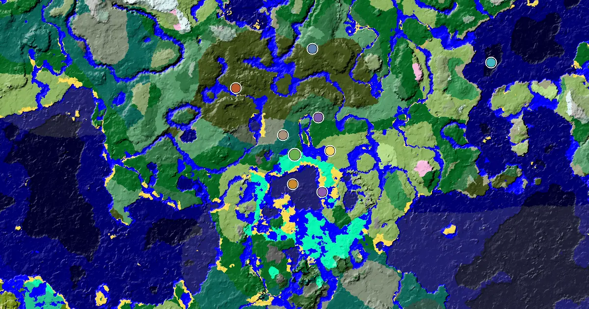 Swamp Seed With a Mansion Within Reach — biome and structure map