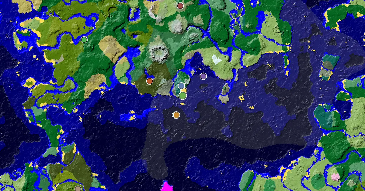 Minecraft 種子 151658 的生態域地圖