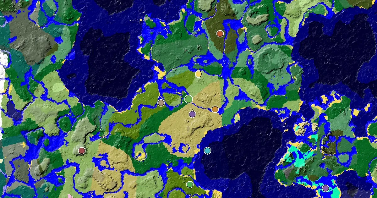 a Mansion Within Reach Near a Forest Spawn — biome and structure map