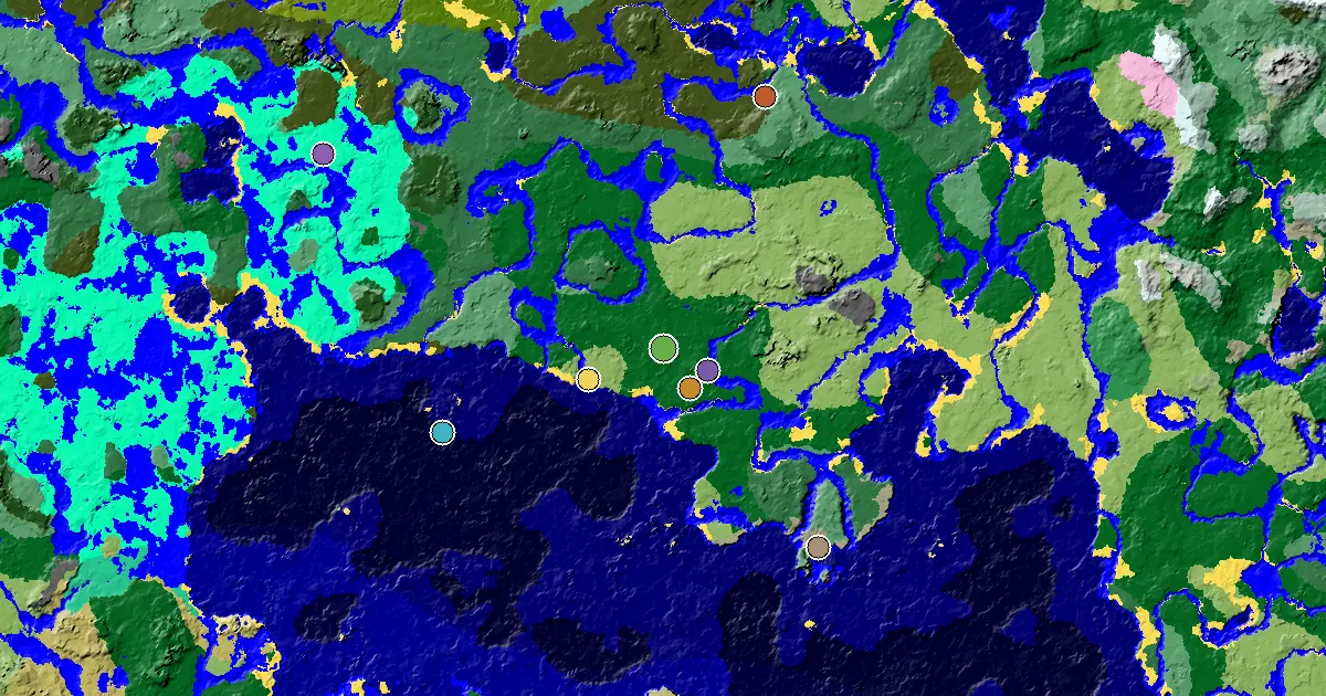 Forest Spawn — a Mansion Within Reach — biome and structure map