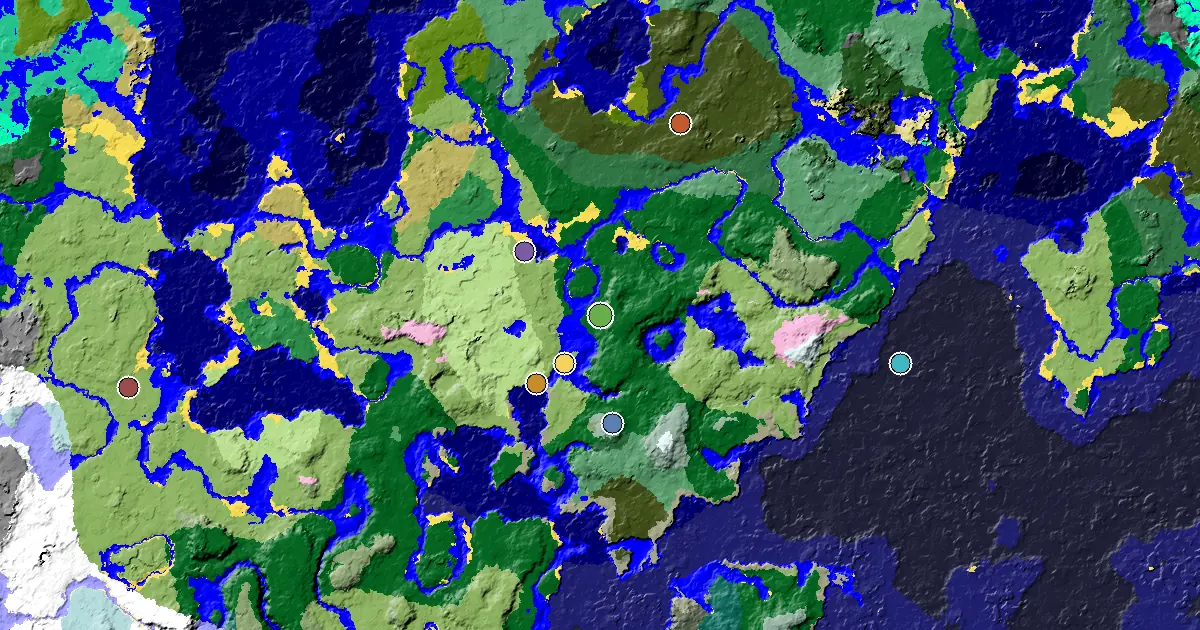 Forest Seed With a Mansion Within Reach — biome and structure map