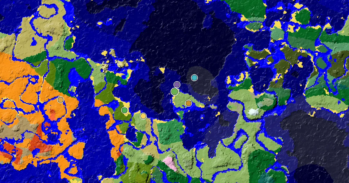 Great Structures Nearby Near a Beach Spawn — biome and structure map