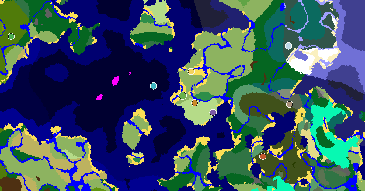 Beach Seed With a Village Close to Spawn — biome and structure map