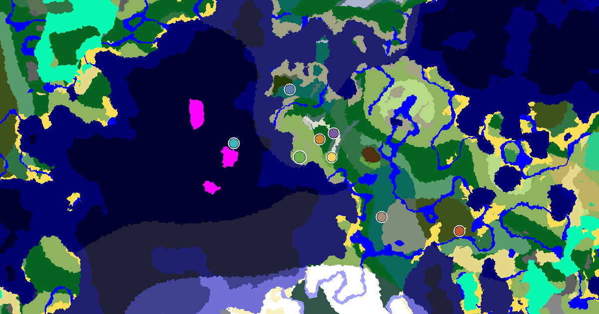 Plains Seed With a Village Close to Spawn — biome and structure map