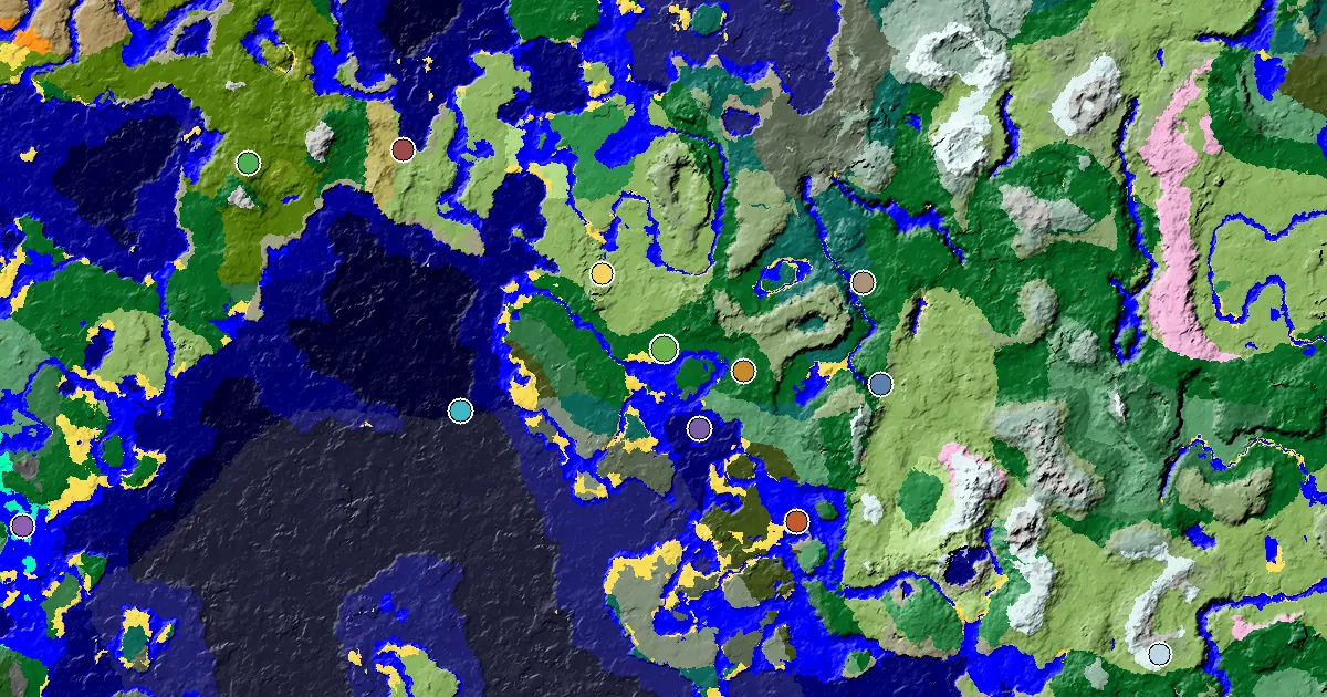 Forest Seed With a Mansion Within Reach — biome and structure map