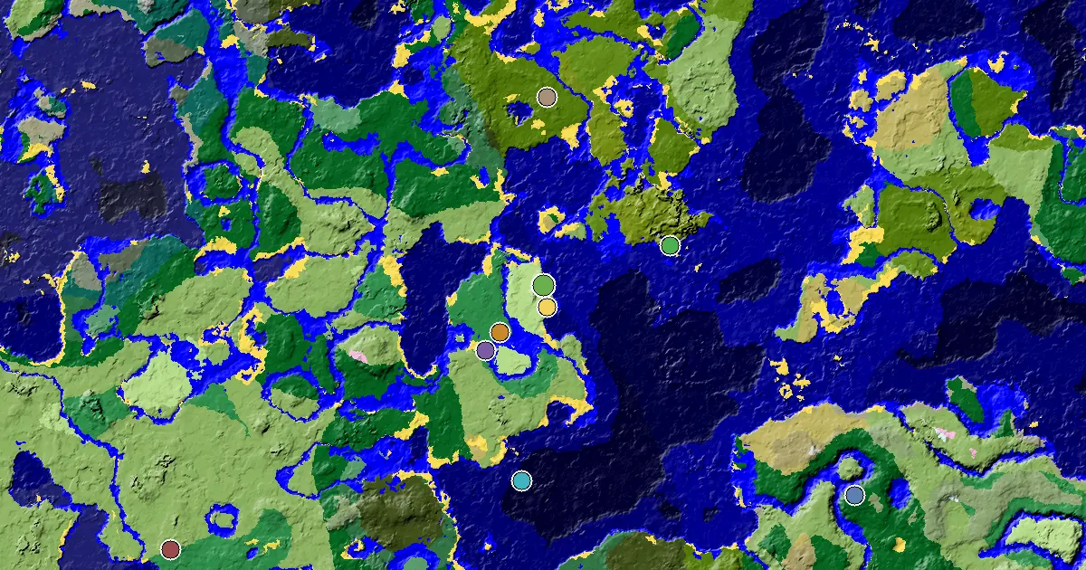Plains Spawn — a Village Beside Spawn — biome and structure map