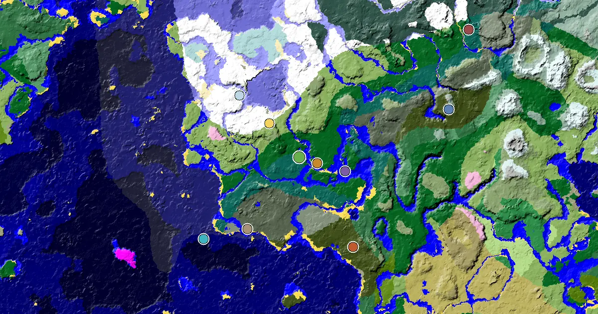 Taiga Spawn — a Mansion Within Reach — biome and structure map