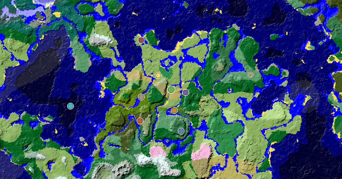 Minecraft River Seed: a Mansion Within Reach — biome and structure map