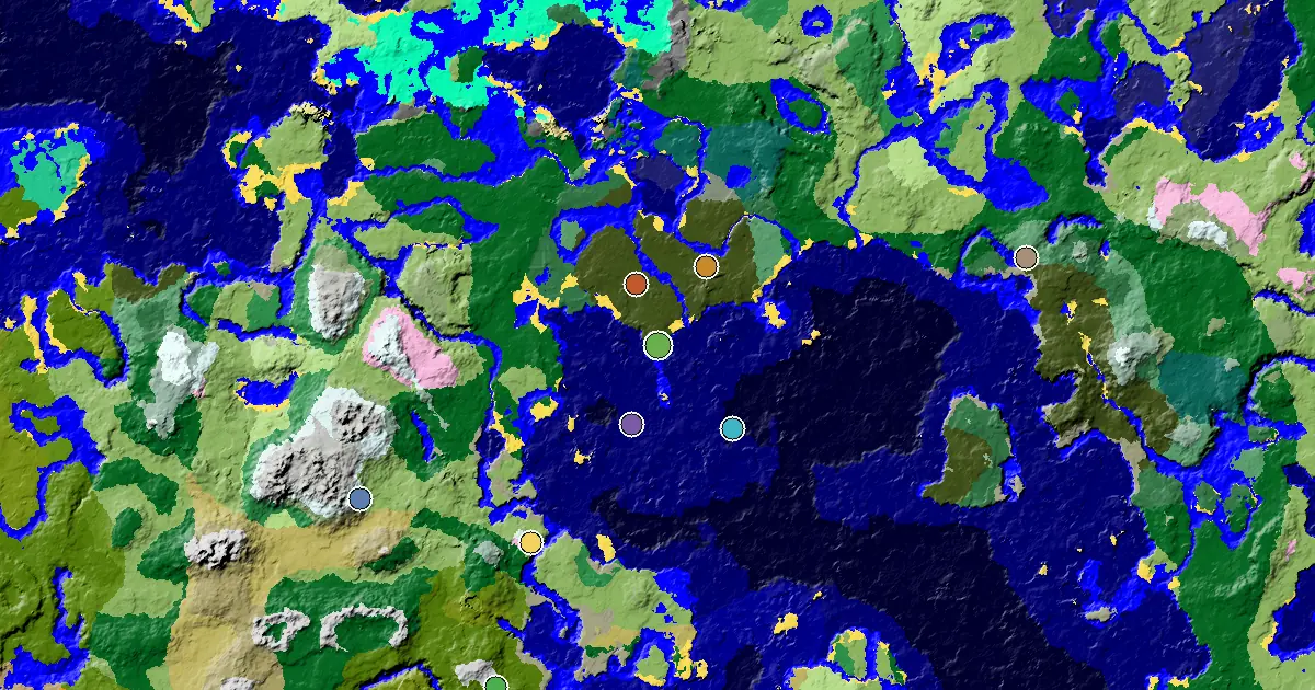 Minecraft Dark Forest Seed: a Woodland Mansion Nearby — biome and structure map