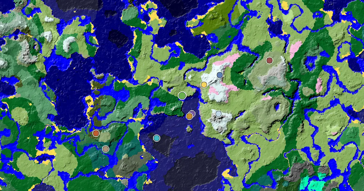 a Village Close to Spawn Near a Plains Spawn — biome and structure map
