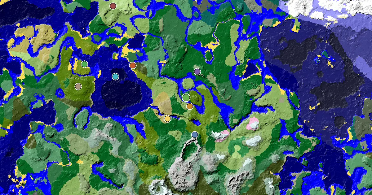 Minecraft Forest Seed: a Trial Chamber by Spawn — biome and structure map