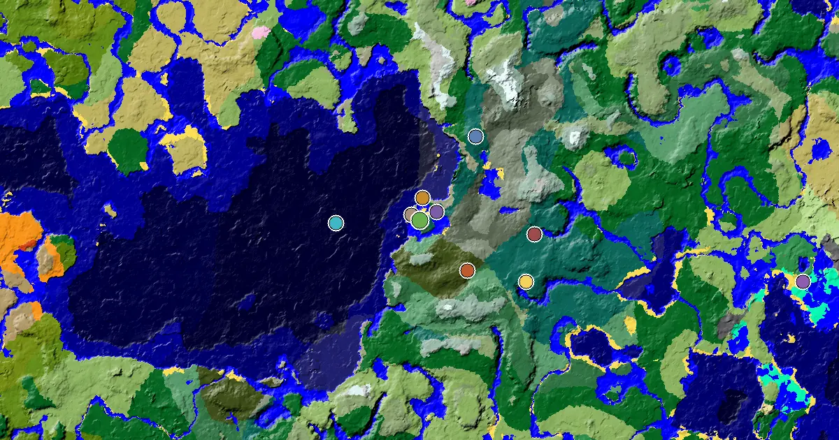 Birch Forest Seed With a Woodland Mansion Nearby — biome and structure map