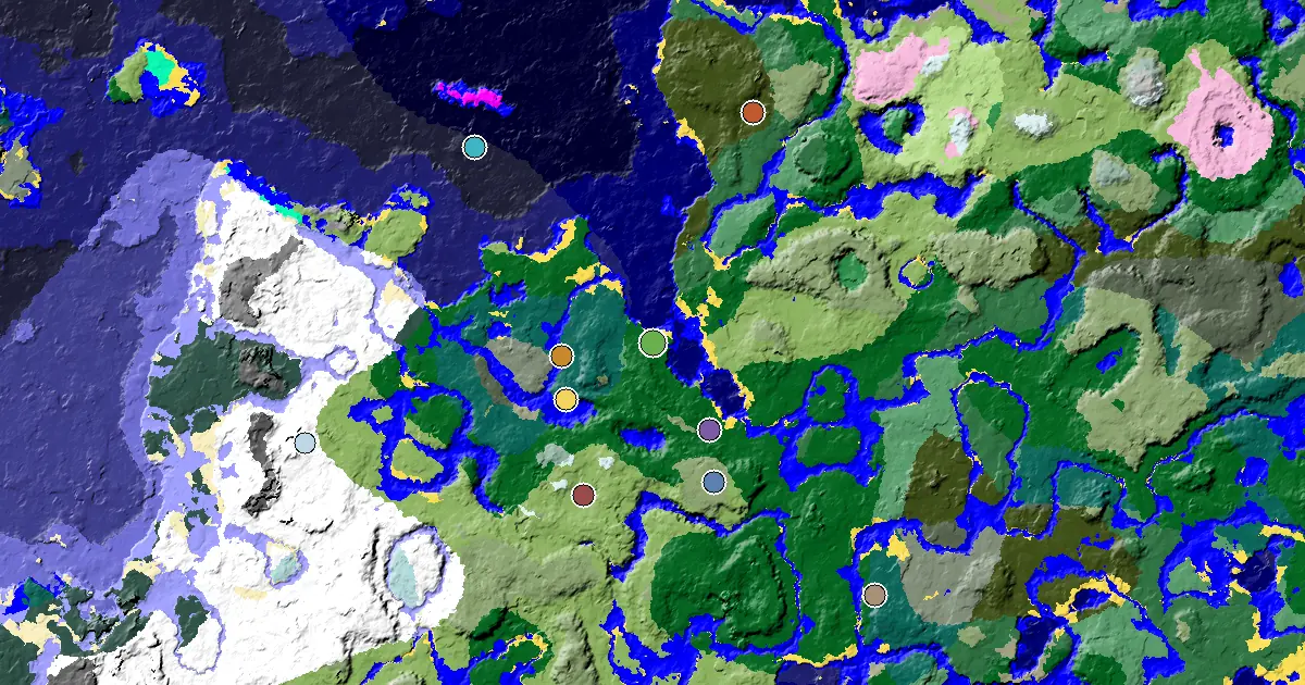 a Mansion Within Reach Near a Forest Spawn — biome and structure map