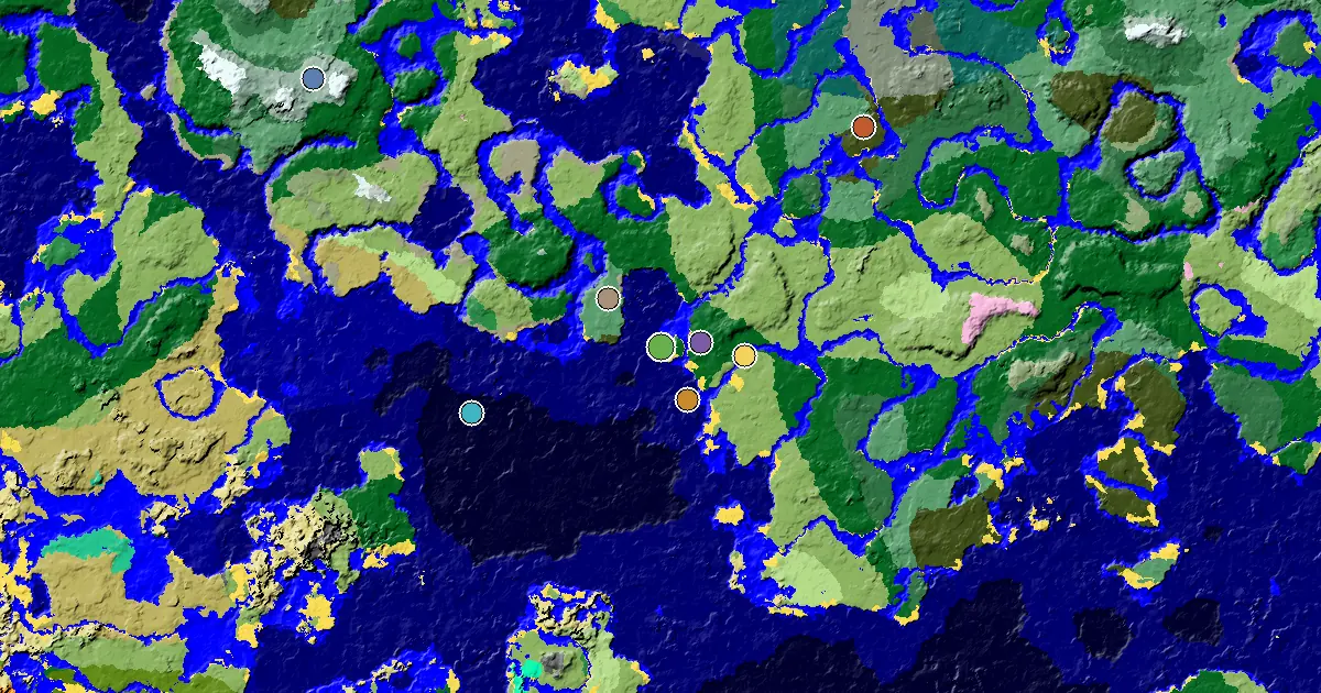 Beach Seed With a Mansion Within Reach — biome and structure map