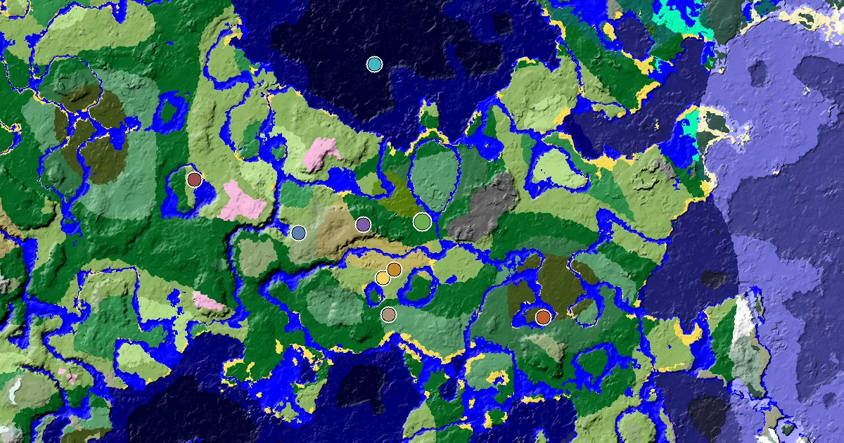 a Mansion Within Reach Near a Forest Spawn — biome and structure map