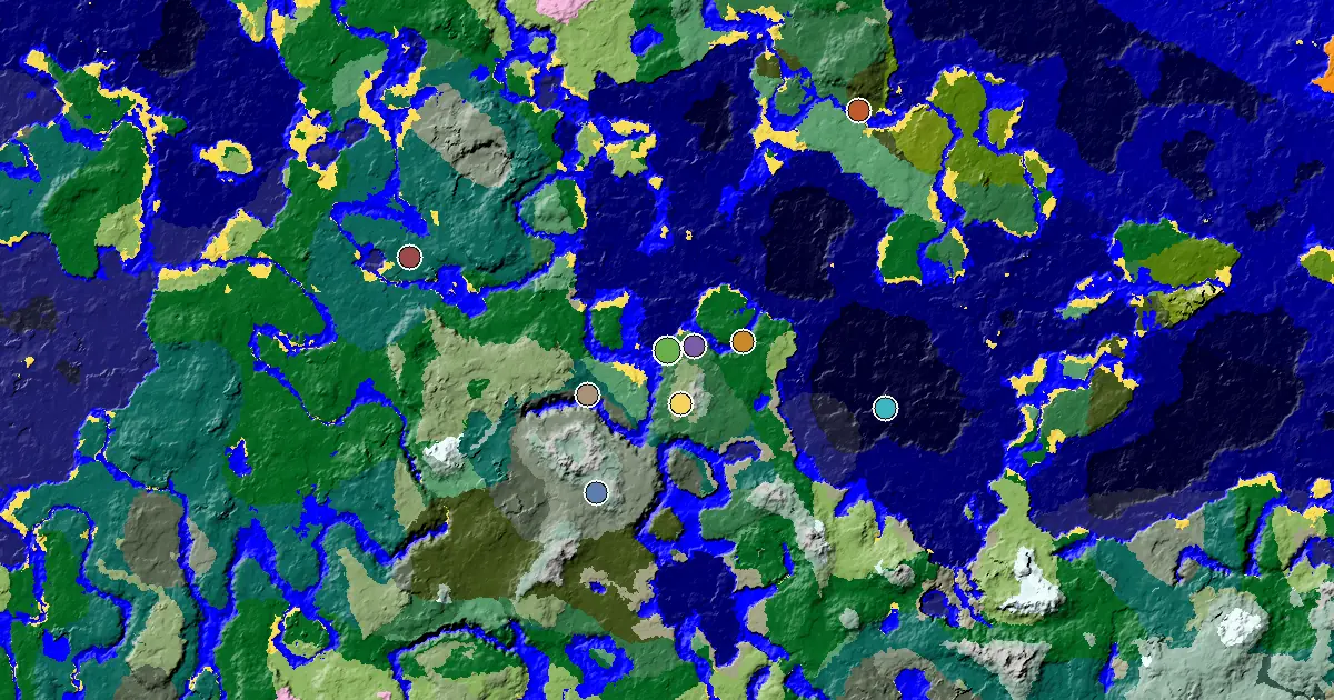 a Village Beside Spawn Near a Birch Forest Spawn — biome and structure map