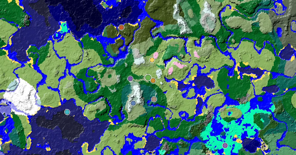 Plains Seed With a Trial Chamber by Spawn — biome and structure map