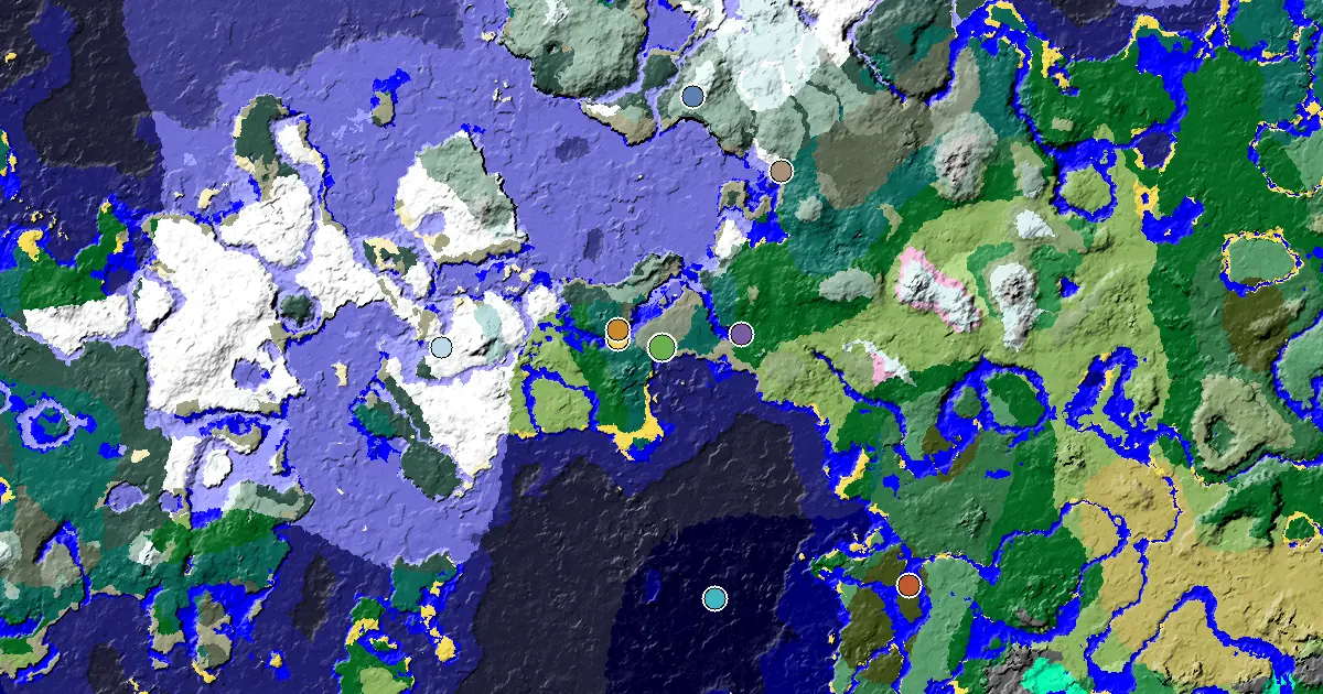 a Village Beside Spawn Near a Old Growth Spruce Taiga Spawn — biome and structure map