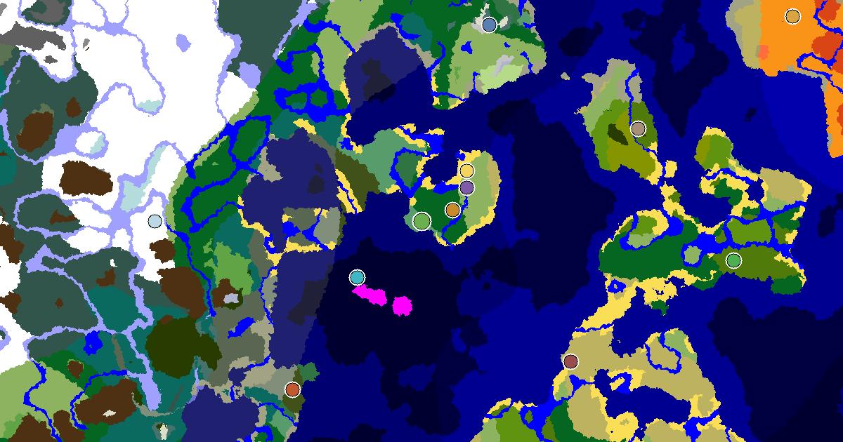 Forest Spawn — a Village Close to Spawn — biome and structure map