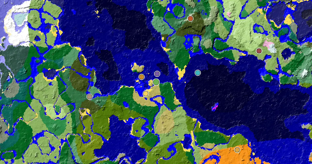 Beach Seed With a Mansion Within Reach — biome and structure map