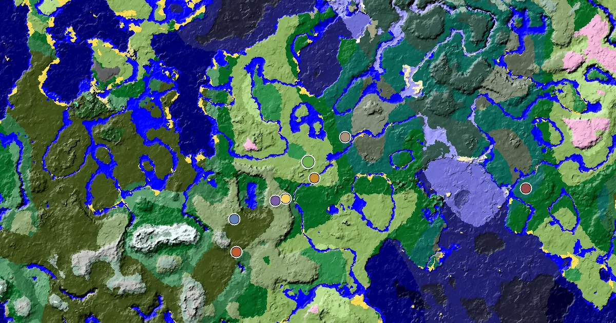 Plains Seed With a Trial Chamber by Spawn — biome and structure map