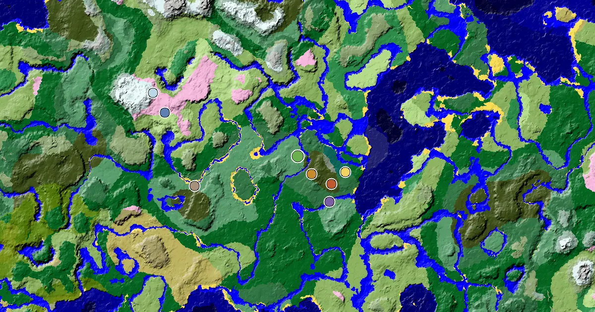 Minecraft Old Growth Birch Forest Seed: a Woodland Mansion Nearby — biome and structure map