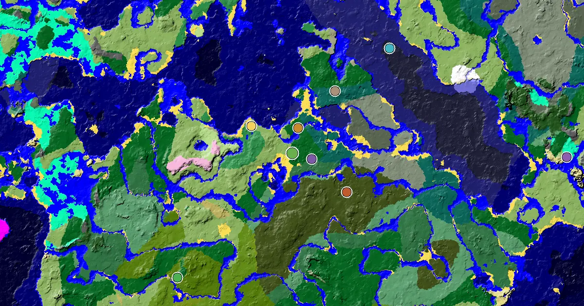 Minecraft Forest Seed: a Mansion Within Reach — biome and structure map
