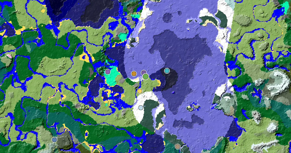 a Village Close to Spawn Near a Snowy Taiga Spawn — biome and structure map