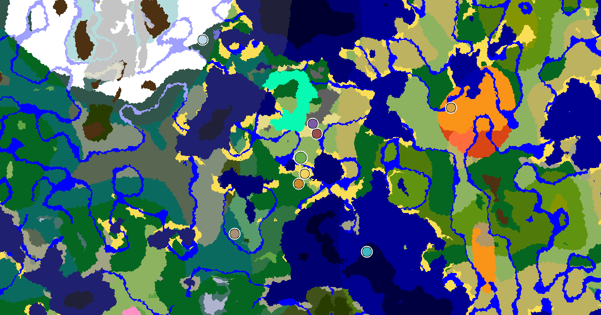 Plains Seed With a Village Beside Spawn — biome and structure map