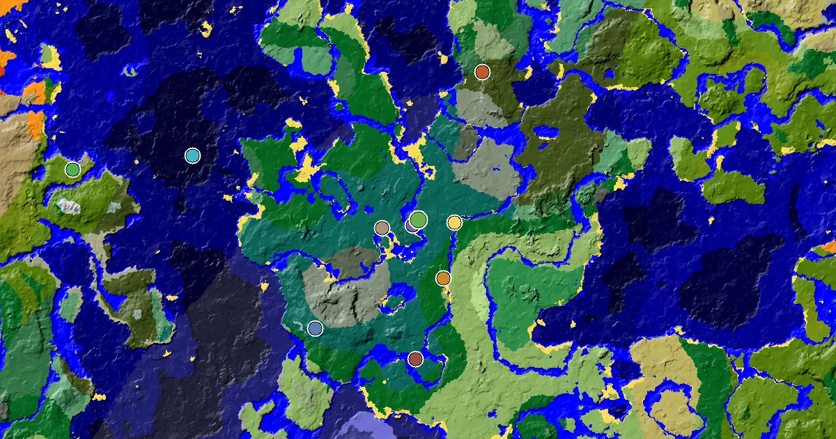 Taiga Seed With a Mansion Within Reach — biome and structure map