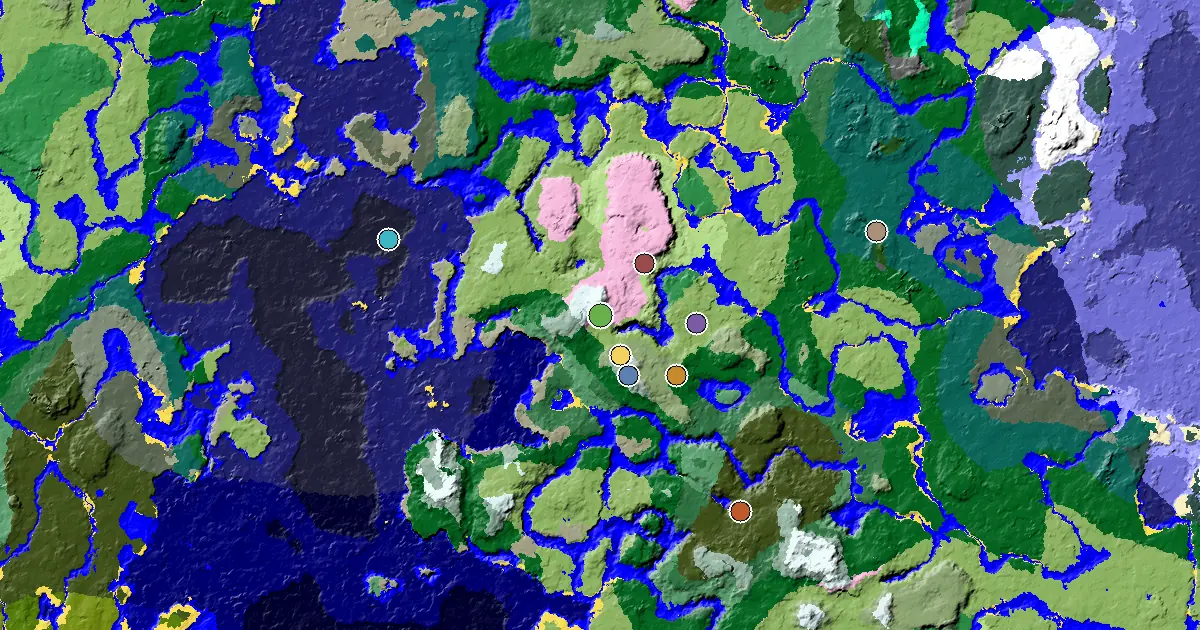 Dripstone Caves Seed With an Ancient City Under Spawn — biome and structure map