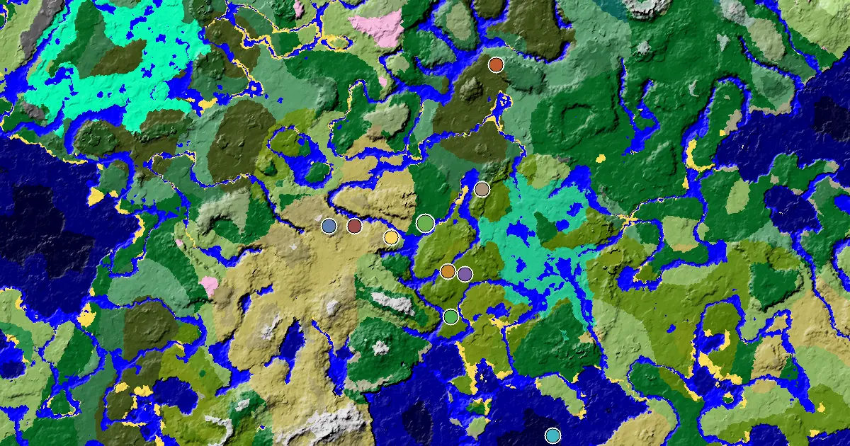 Minecraft Forest Seed: a Mansion Within Reach — biome and structure map