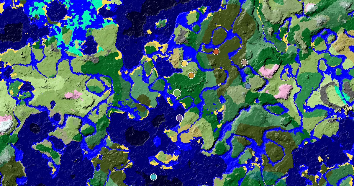 Forest Seed With a Mansion Within Reach — biome and structure map
