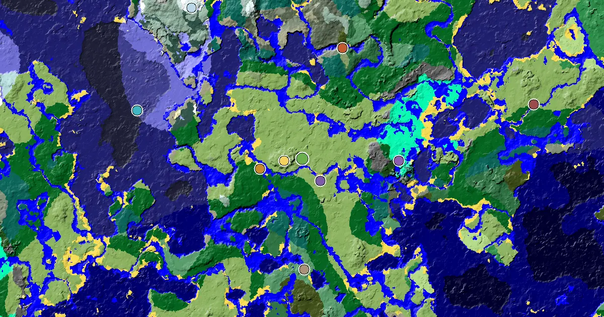 a Village Beside Spawn Near a Plains Spawn — biome and structure map
