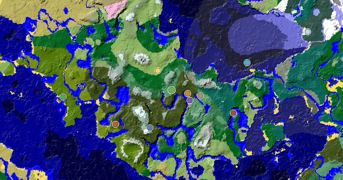 Old Growth Birch Forest Seed With a Mansion Within Reach — biome and structure map