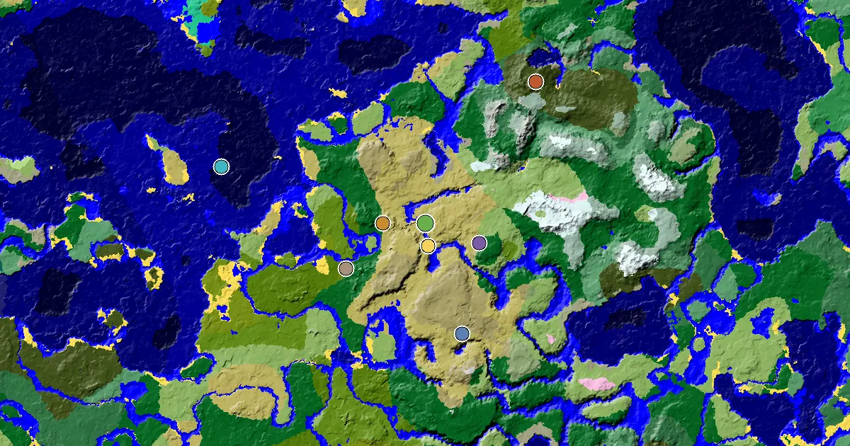 a Village Beside Spawn Near a Savanna Spawn — biome and structure map