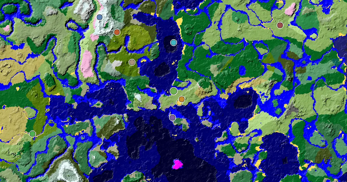 Plains Seed With a Village Beside Spawn — biome and structure map
