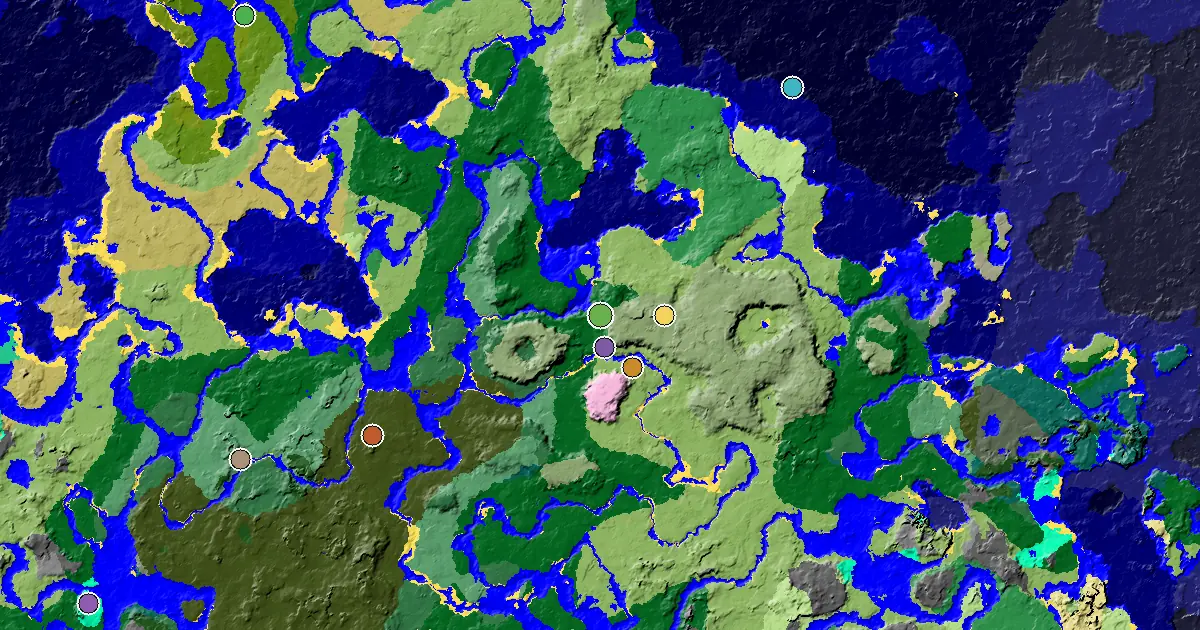 Forest Seed With a Mansion Within Reach — biome and structure map
