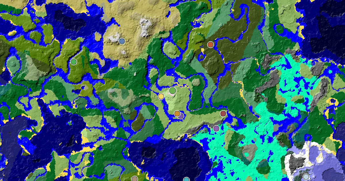 a Village Beside Spawn Near a Sunflower Plains Spawn — biome and structure map