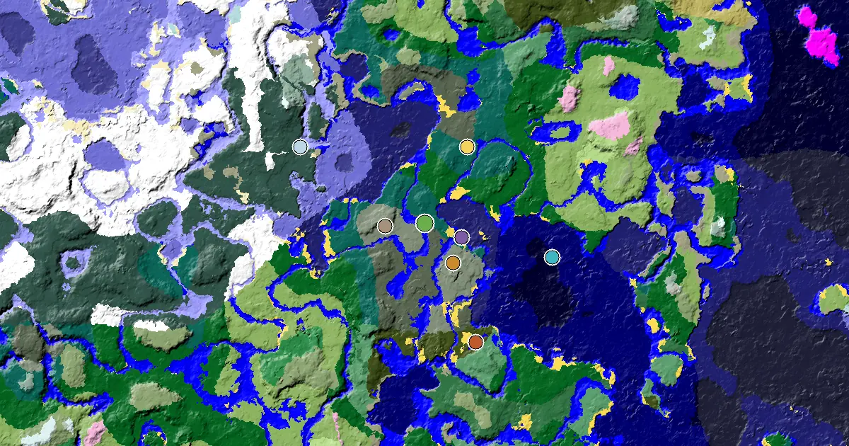 Old Growth Pine Taiga Seed With a Mansion Within Reach — biome and structure map