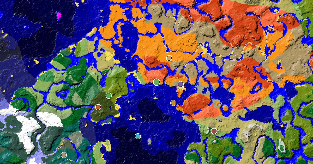 Desert Spawn — a Mansion Within Reach — biome and structure map