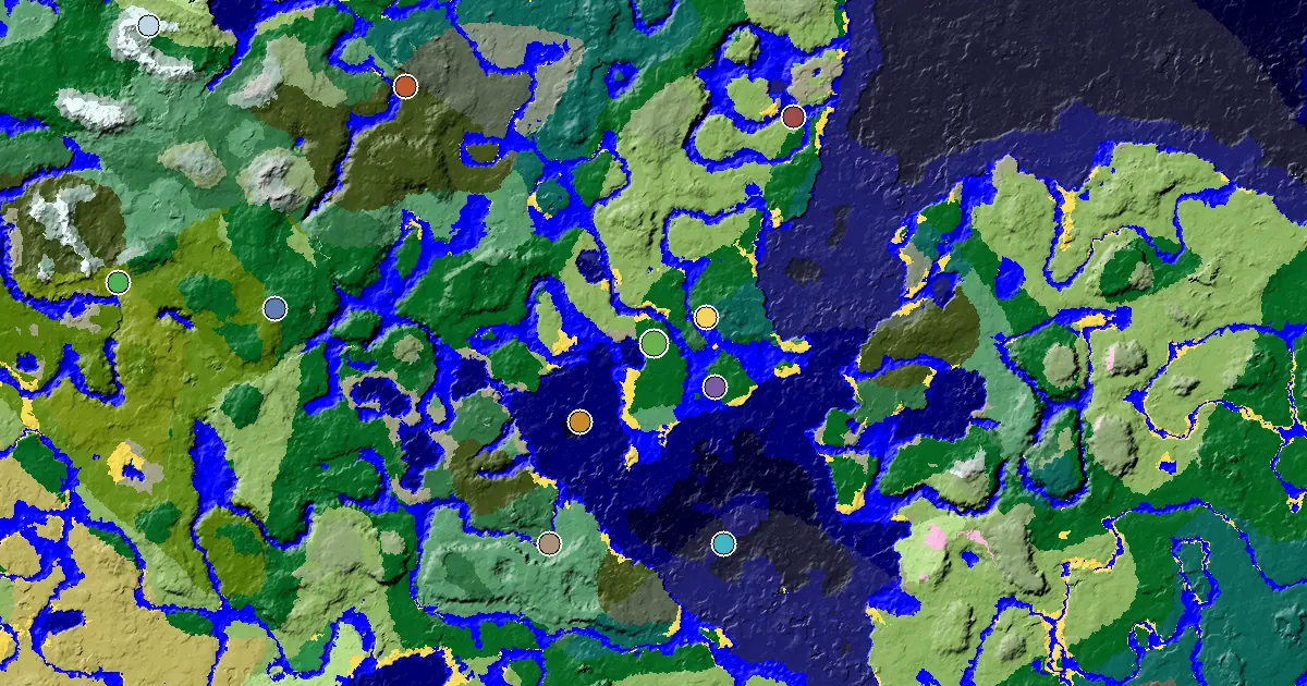 Minecraft Forest Seed: a Village Close to Spawn — biome and structure map